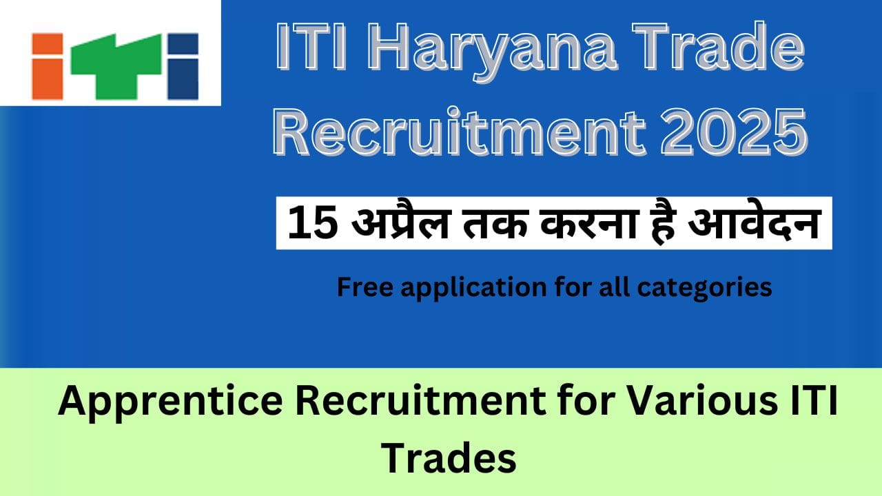 ITI Haryana Trade Recruitment 2025